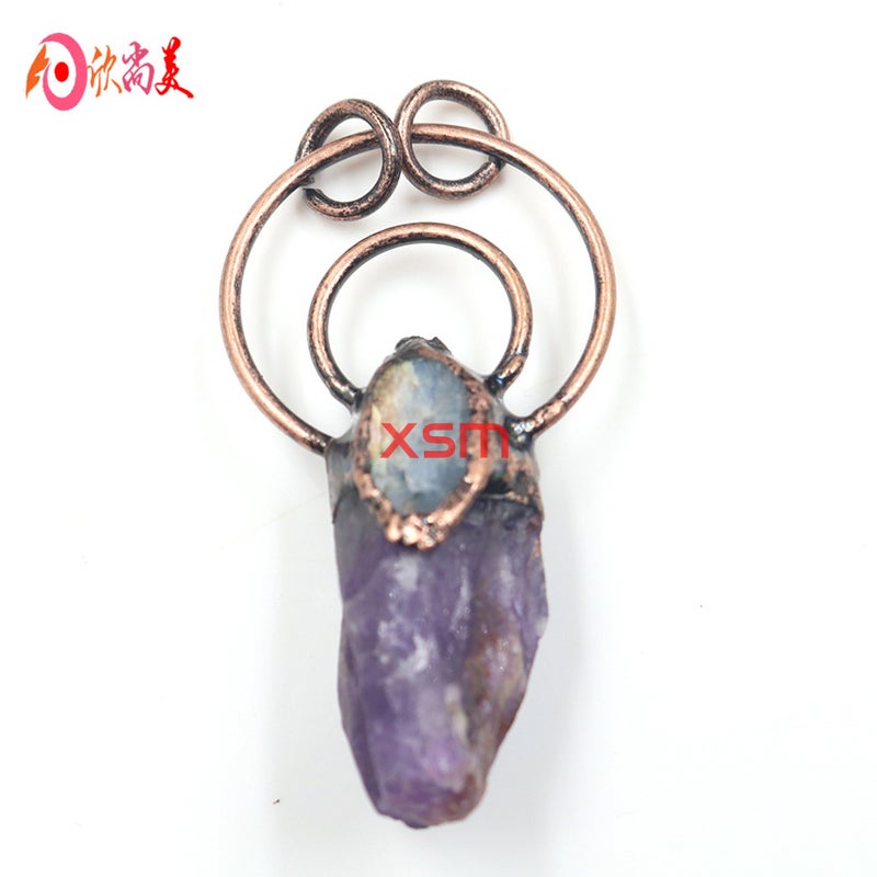 Jewelry Retro Amethyst Citrine Personalized Dance Punk Hip-Hop Boys And Girls Pendant Necklace Jewelry - Image 5